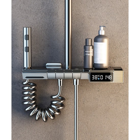 Shower set with digital display and constant temperature