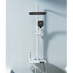 Advanced digital display shower set, the perfect balance of functionality and durability with copper, steel, and abs construction