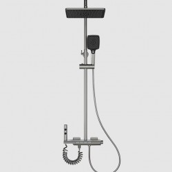 Sophisticated gray bathroom shower set with bath gun and LCD enhance your bathing experience in style