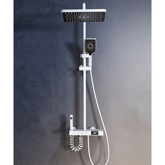 Gray rain shower set, the ultimate showering luxury for a customizable and refreshing experience