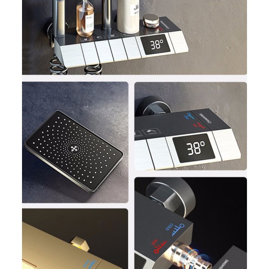 Gray rain shower set, the ultimate showering luxury for a customizable and refreshing experience