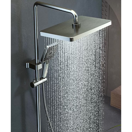 Gray rain shower set, the ultimate showering luxury for a customizable and refreshing experience