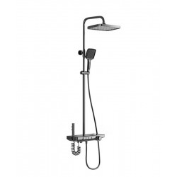 Gray smart digital display button shower set, multi-functional shower set with convenience	