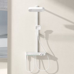 White bath shower, constant temperature, quality shower with digital display set