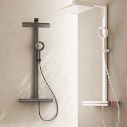 Sleek and modern gray thermostatic shower set: upgrade your bathroom with style and precision control