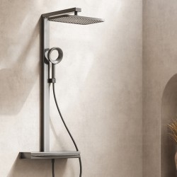 Sleek and modern gray thermostatic shower set: upgrade your bathroom with style and precision control