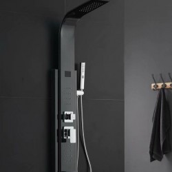 Wall mounted shower with copper smart thermostatic faucet and digital shower screen
