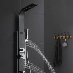 Wall mounted shower with copper smart thermostatic faucet and digital shower screen