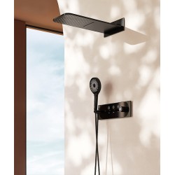 German design, full copper, wall-mounted hot and cold adjustable shower set with intelligent digital display
