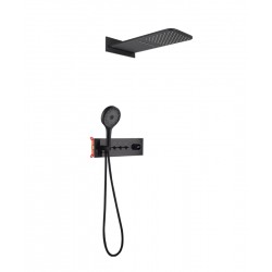 German design, full copper, wall-mounted hot and cold adjustable shower set with intelligent digital display