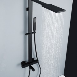 Square brass shower faucet for bathroom
