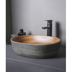 Art washbasin, oval washbasin, single bathroom sink, creative retro ceramic washbasin