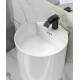 Wall-mounted ceramic sink (faucet, hanging basin, smart mirror) single basin for small apartment, suspended washbasin basin, wall-mounted washbasin