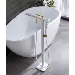All copper bathtub faucet and shower, side faucet, side column shower for bathroom