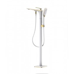 All copper bathtub faucet and shower, side faucet, side column shower for bathroom