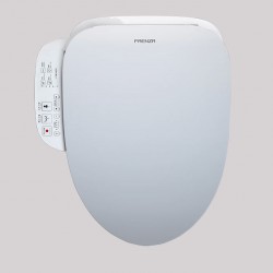 Smart toilet with heated bath seat with hot air dryer, warm air drying, smart cover