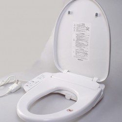 Smart toilet with heated bath seat with hot air dryer, warm air drying, smart cover