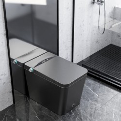 Smart toilet with voice control fully automatic square with water tank and built-in UV lamp for multi-stage sterilization