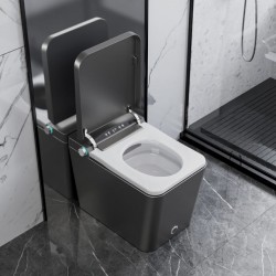 Smart toilet with voice control fully automatic square with water tank and built-in UV lamp for multi-stage sterilization