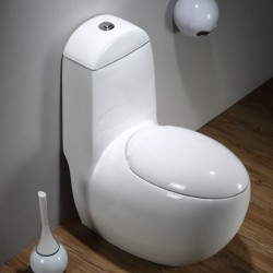 Round ceramic toilet for bathroom, creative egg-shaped ceramic bathroom toilet, silent seat, ground drainage toilet