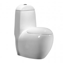 Round ceramic toilet for bathroom, creative egg-shaped ceramic bathroom toilet, silent seat, ground drainage toilet