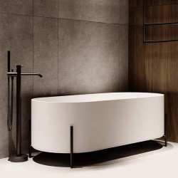 One-piece beautiful stone oval tripod bathtub, bathtub for hotel, luxury look bathtub