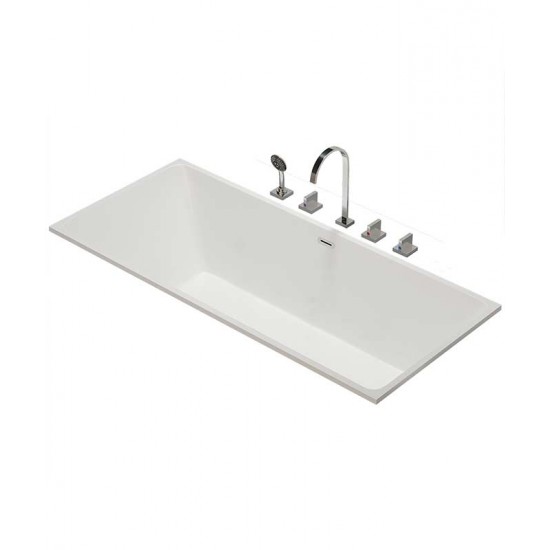 Bathtub with slim edge design, rectangular shaped small luxury bathtub