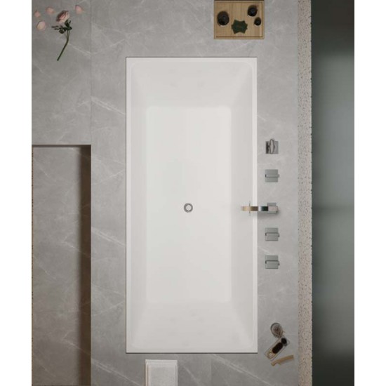 Bathtub with slim edge design, rectangular shaped small luxury bathtub