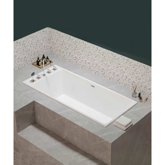 Bathtub with slim edge design, rectangular shaped small luxury bathtub