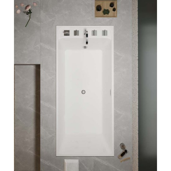 Bathtub with slim edge design, rectangular shaped small luxury bathtub
