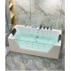 Japanese style acrylic smart bathtub, slim edge with glass, luxury bathtub with constant temperature