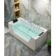 Japanese style acrylic smart bathtub, slim edge with glass, luxury bathtub with constant temperature