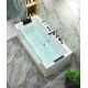 Japanese style acrylic smart bathtub, slim edge with glass, luxury bathtub with constant temperature