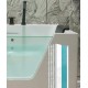 Japanese style acrylic smart bathtub, slim edge with glass, luxury bathtub with constant temperature