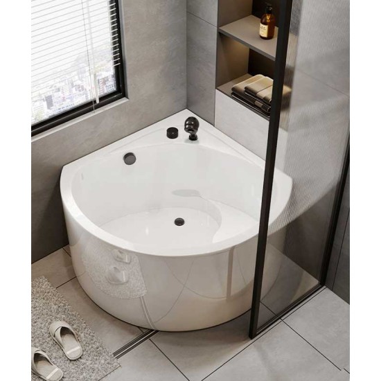 Keze triangular fan-shaped bathtub, acrylic sitting mini massage corner bathtub for small homes