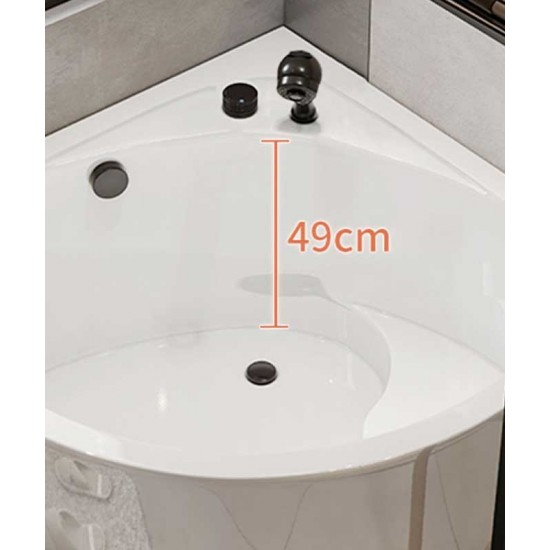 Keze triangular fan-shaped bathtub, acrylic sitting mini massage corner bathtub for small homes
