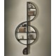 Creative European style music notes shaped metal wrought iron wall bookshelf, piano room music notes decorative art storage bookshelf