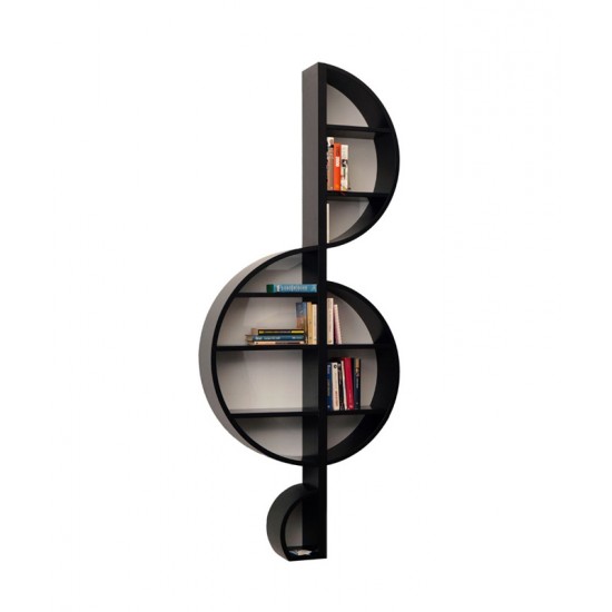 Creative European style music notes shaped metal wrought iron wall bookshelf, piano room music notes decorative art storage bookshelf