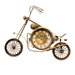 Creative decorative wall clock for shop, transparent motorcycle shaped wall clock