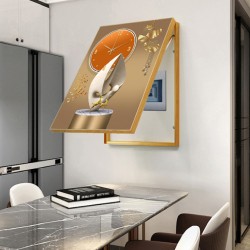Clock with decorative painting to cover and hide countertops and other vertical coverings, porcelain clock with led vertical light for the entrance porch