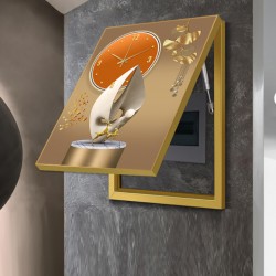 Clock with decorative painting to cover and hide countertops and other vertical coverings, porcelain clock with led vertical light for the entrance porch