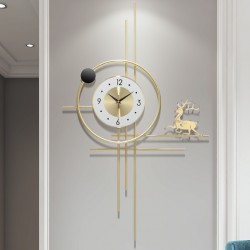 Creative handmade pure iron material fashion sweep second movement wall decoration quartz wall clock