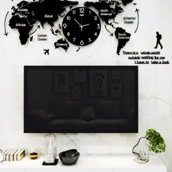 Creative 3D world map wall clock Original world map clock for office and foyer