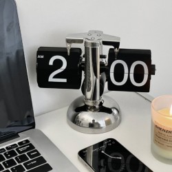 Desktop and living room decoration, mechanical and electronic automatic page turning clock, creative retro new home gift