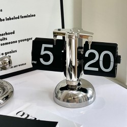 Desktop and living room decoration, mechanical and electronic automatic page turning clock, creative retro new home gift