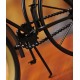 A desktop clock ornament in the shape of a bicycle with a delicate design