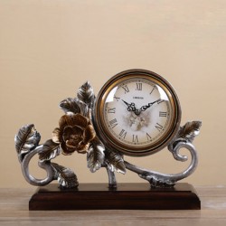 European style silent table clock Home decoration retro bedside clock