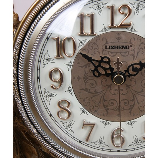 European style silent table clock Home decoration retro bedside clock