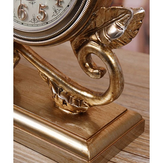 European style silent table clock Home decoration retro bedside clock