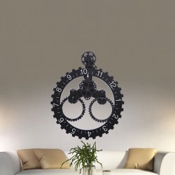 Creative multifunctional metal wall clock Silent decorative clock in retro style with a visible mechanism